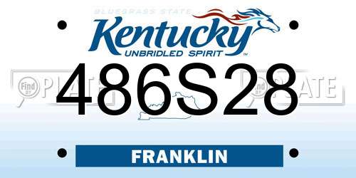 486S28 Kentucky License Plate