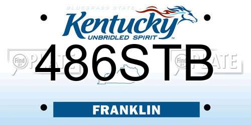 486STB Kentucky License Plate
