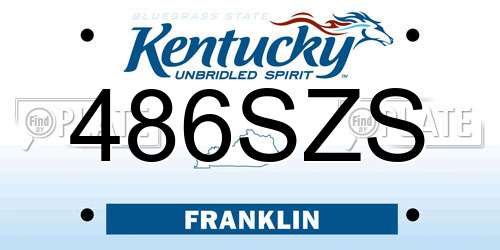 486SZS Kentucky License Plate