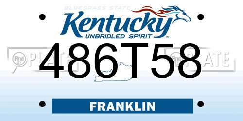 486T58 Kentucky License Plate