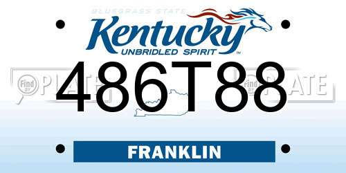 486T88 Kentucky License Plate