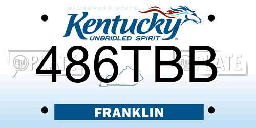 486TBB Kentucky License Plate