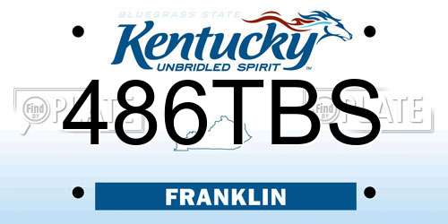 486TBS Kentucky License Plate