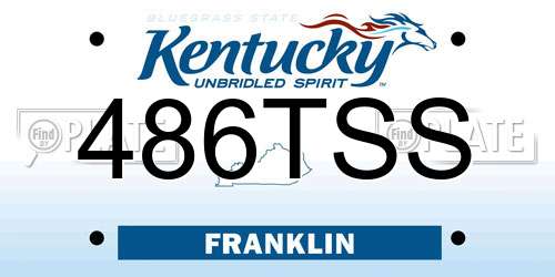 486TSS Kentucky License Plate