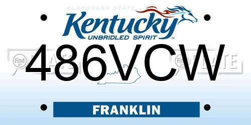 486VCW Kentucky License Plate