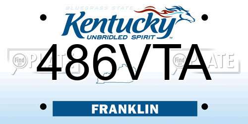 486VTA Kentucky License Plate