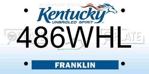 486WHL Kentucky License Plate