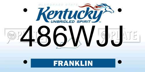 486WJJ Kentucky License Plate