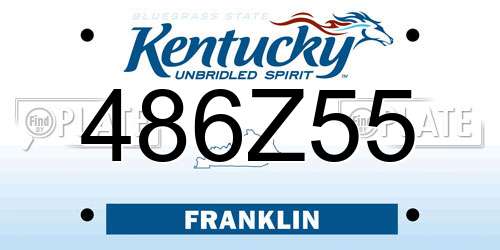 486Z55 Kentucky License Plate
