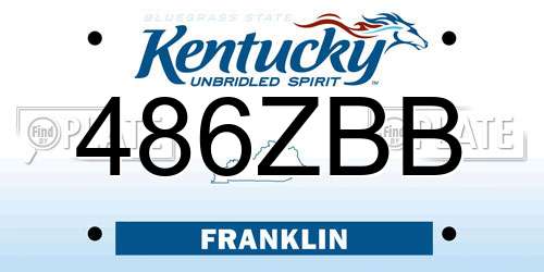 486ZBB Kentucky License Plate