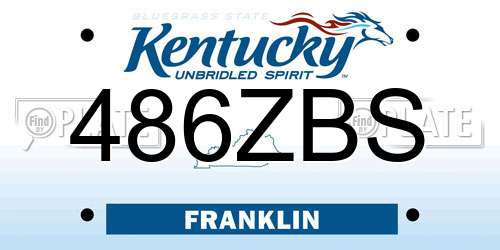 486ZBS Kentucky License Plate