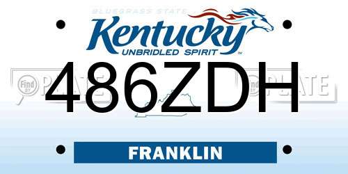 486ZDH Kentucky License Plate
