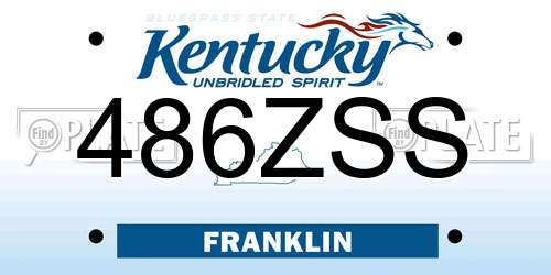 486ZSS Kentucky License Plate