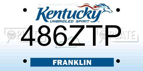 486ZTP Kentucky License Plate