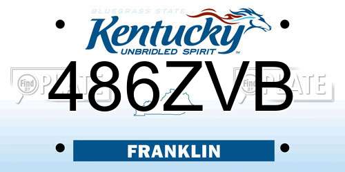 486ZVB Kentucky License Plate