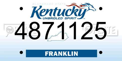 4871125 Kentucky License Plate