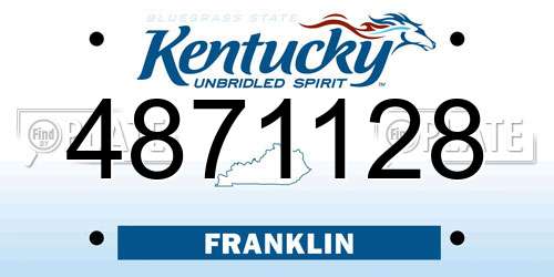 4871128 Kentucky License Plate