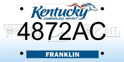 4872AC Kentucky License Plate