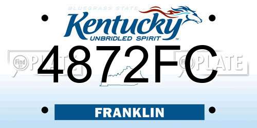 4872FC Kentucky License Plate