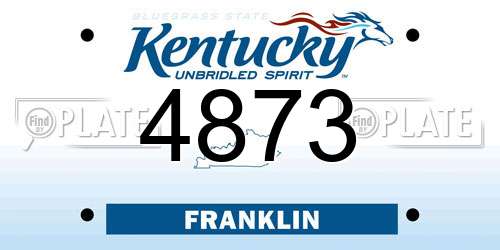 4873 Kentucky License Plate
