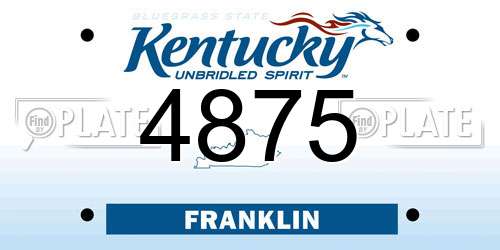 4875 Kentucky License Plate