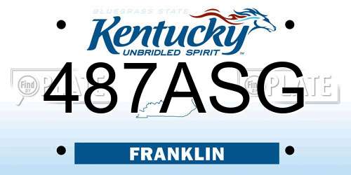 487ASG Kentucky License Plate