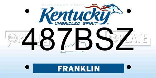 487BSZ Kentucky License Plate