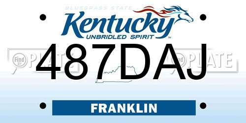 487DAJ Kentucky License Plate