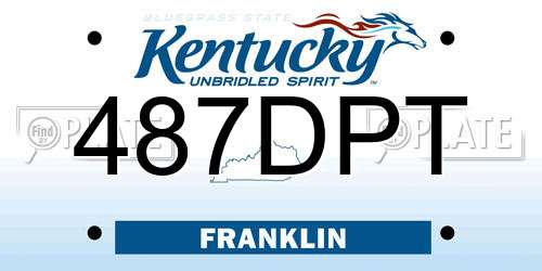 487DPT Kentucky License Plate