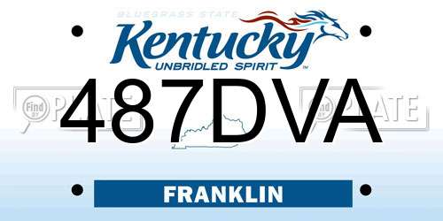 487DVA Kentucky License Plate