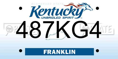 487KG4 Kentucky License Plate