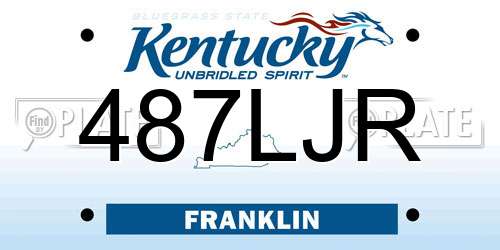487LJR Kentucky License Plate