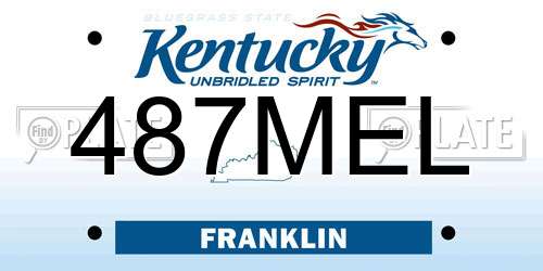 487MEL Kentucky License Plate