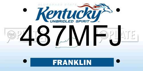 487MFJ Kentucky License Plate