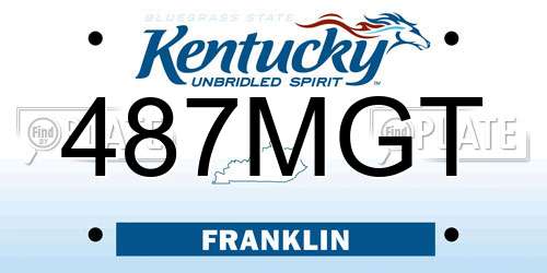 487MGT Kentucky License Plate