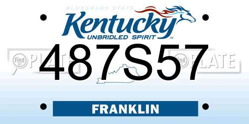 487S57 Kentucky License Plate