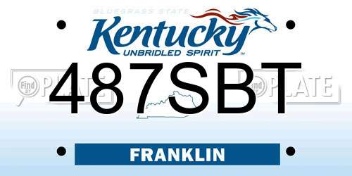 487SBT Kentucky License Plate