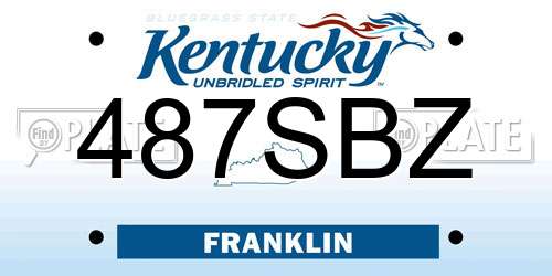 487SBZ Kentucky License Plate