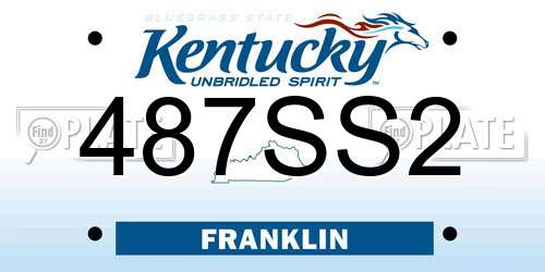 487SS2 Kentucky License Plate