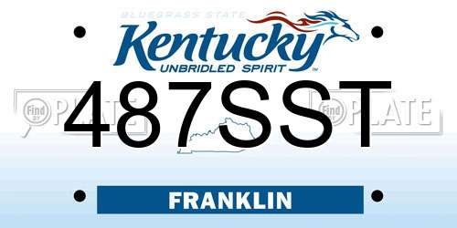 487SST Kentucky License Plate