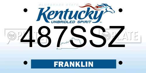 487SSZ Kentucky License Plate