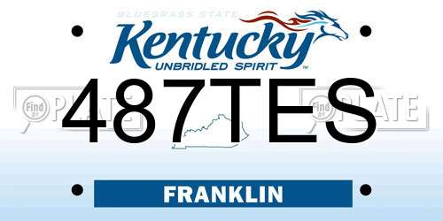 487TES Kentucky License Plate