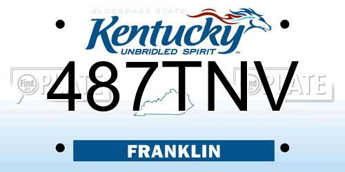 487TNV Kentucky License Plate
