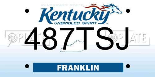 487TSJ Kentucky License Plate
