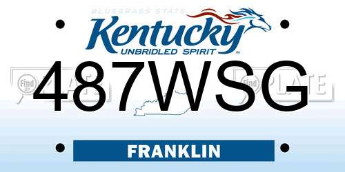 487WSG Kentucky License Plate