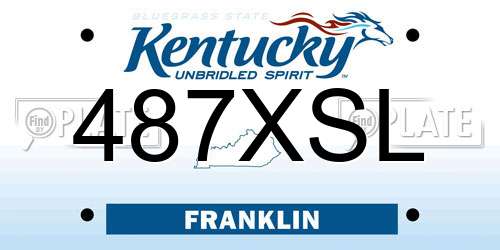 487XSL Kentucky License Plate