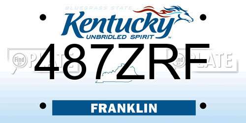 487ZRF Kentucky License Plate