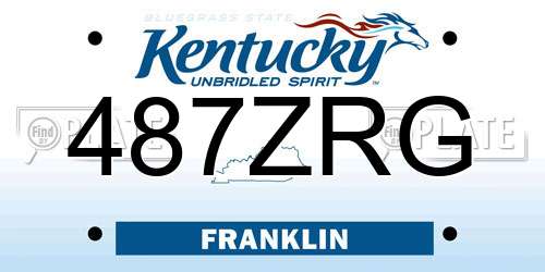487ZRG Kentucky License Plate