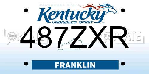 487ZXR Kentucky License Plate