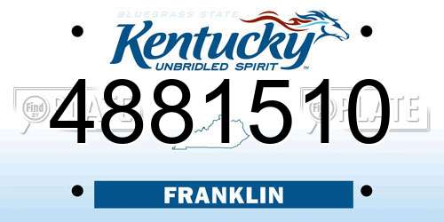 4881510 Kentucky License Plate